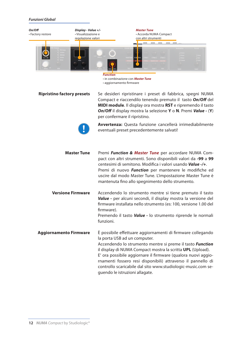 Studiologic Numa Compact Manual User Manual | Page 12 / 53