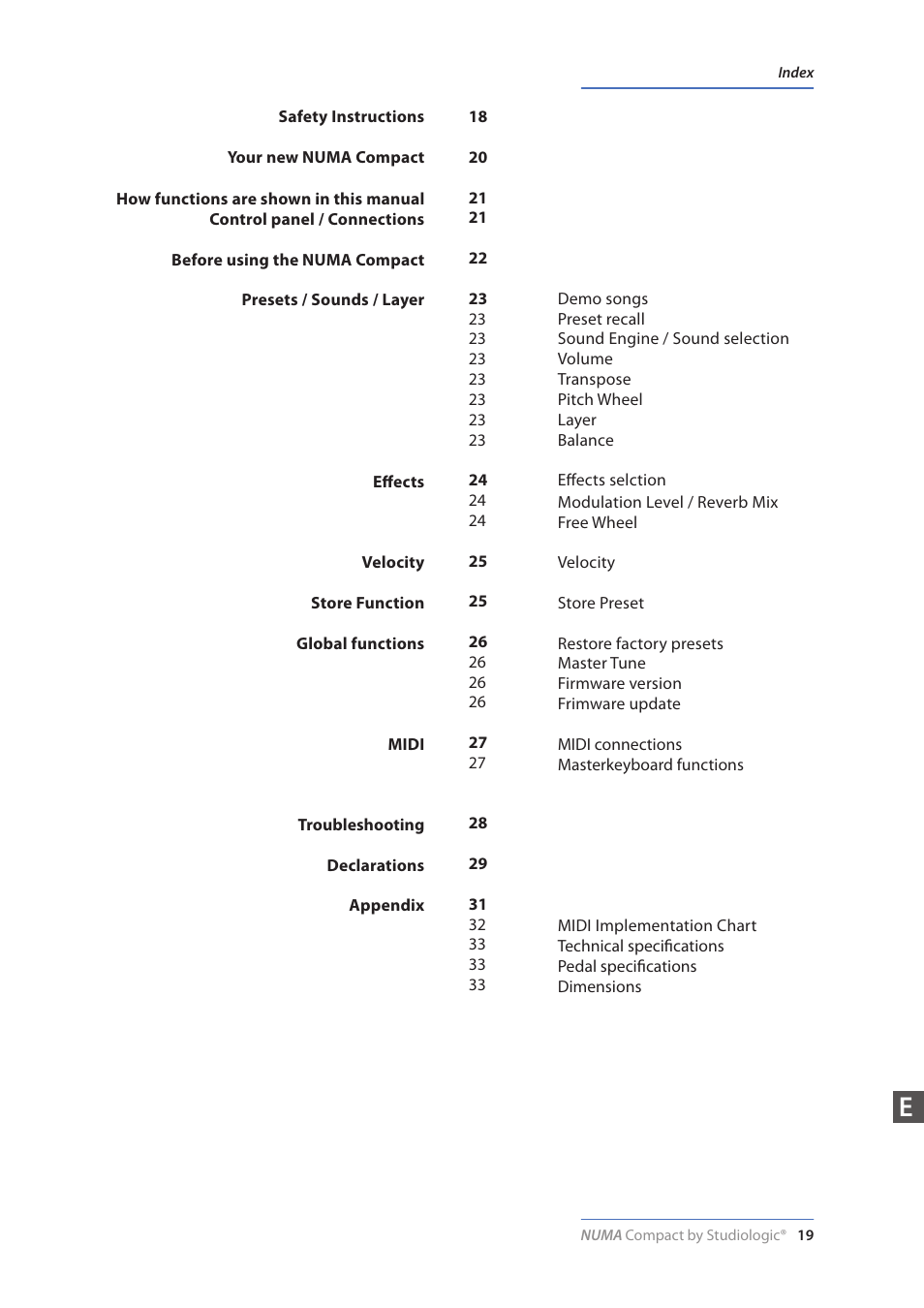 Studiologic Numa Compact Manual User Manual | Page 19 / 53