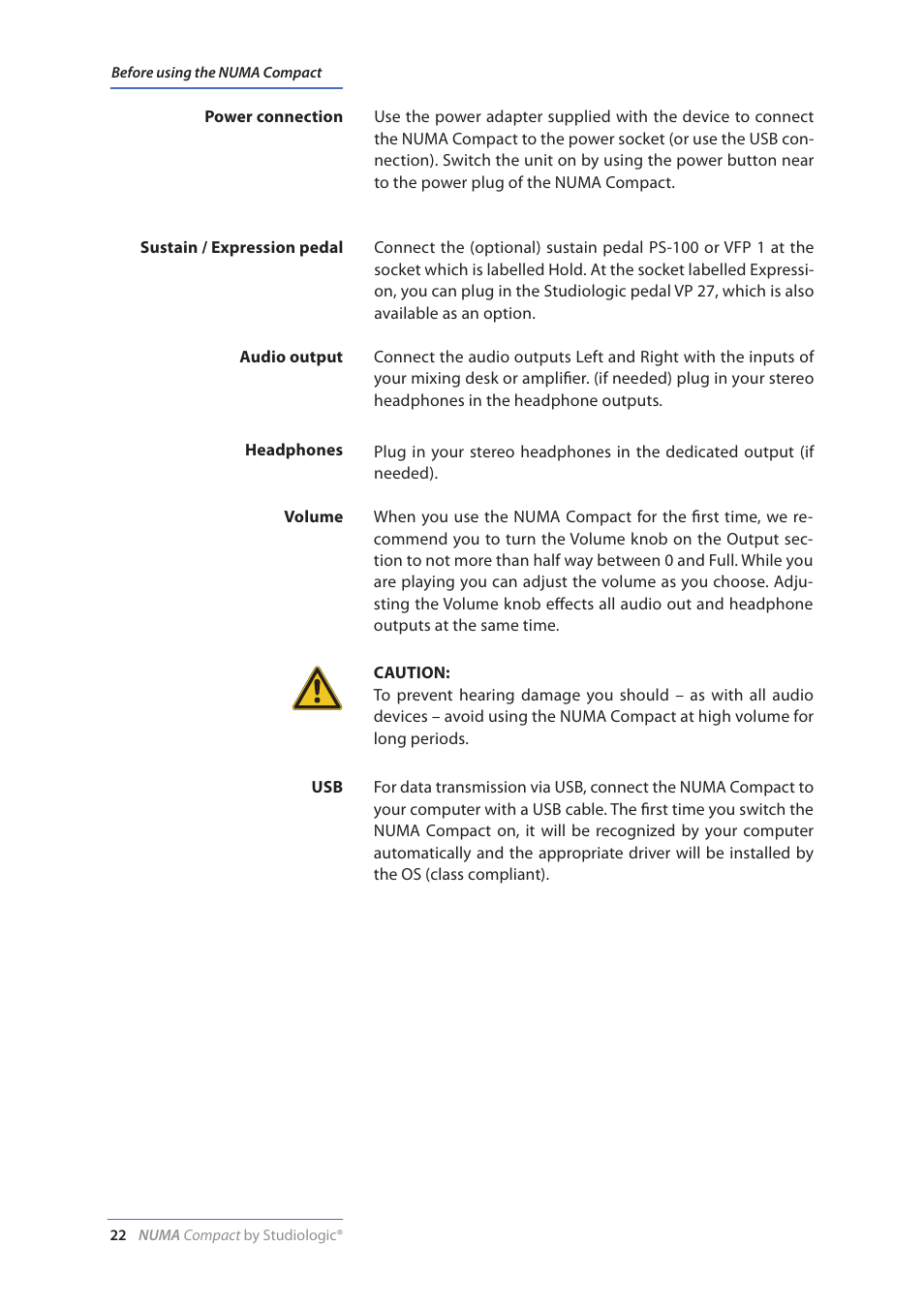 Studiologic Numa Compact Manual User Manual | Page 22 / 53