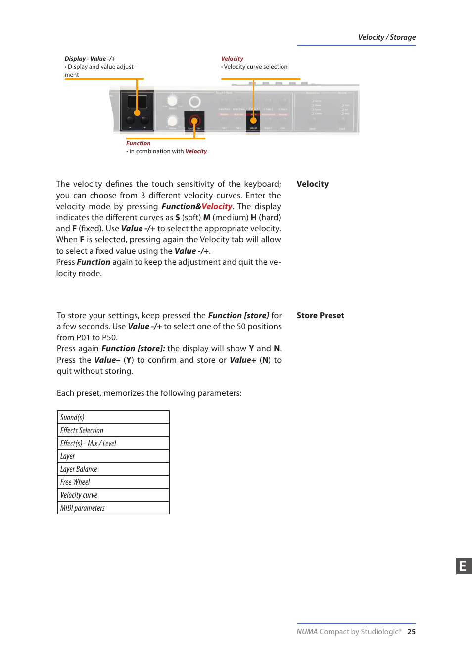 Studiologic Numa Compact Manual User Manual | Page 25 / 53