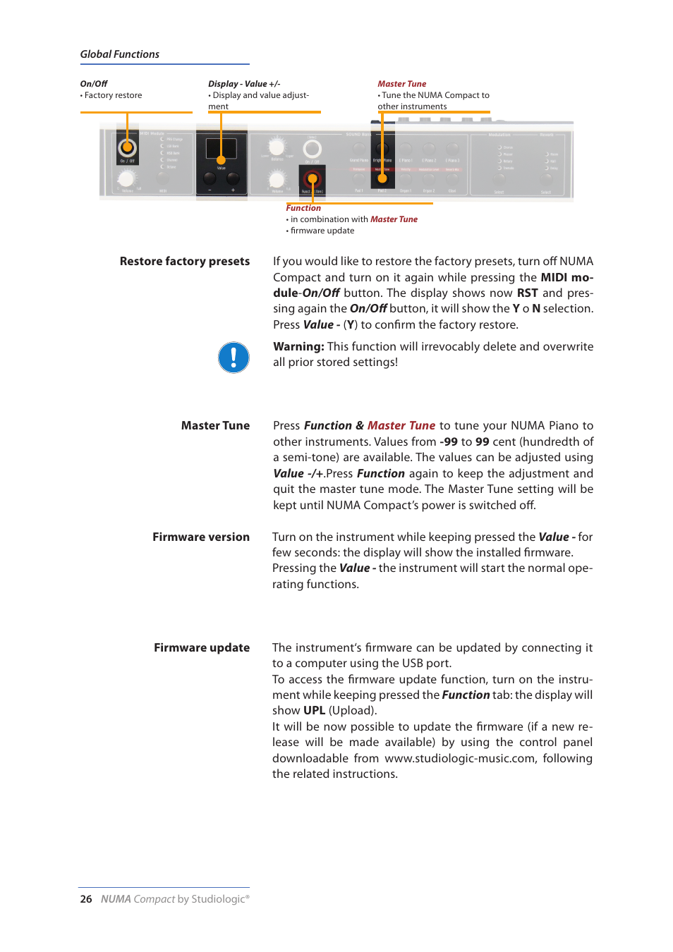 Studiologic Numa Compact Manual User Manual | Page 26 / 53