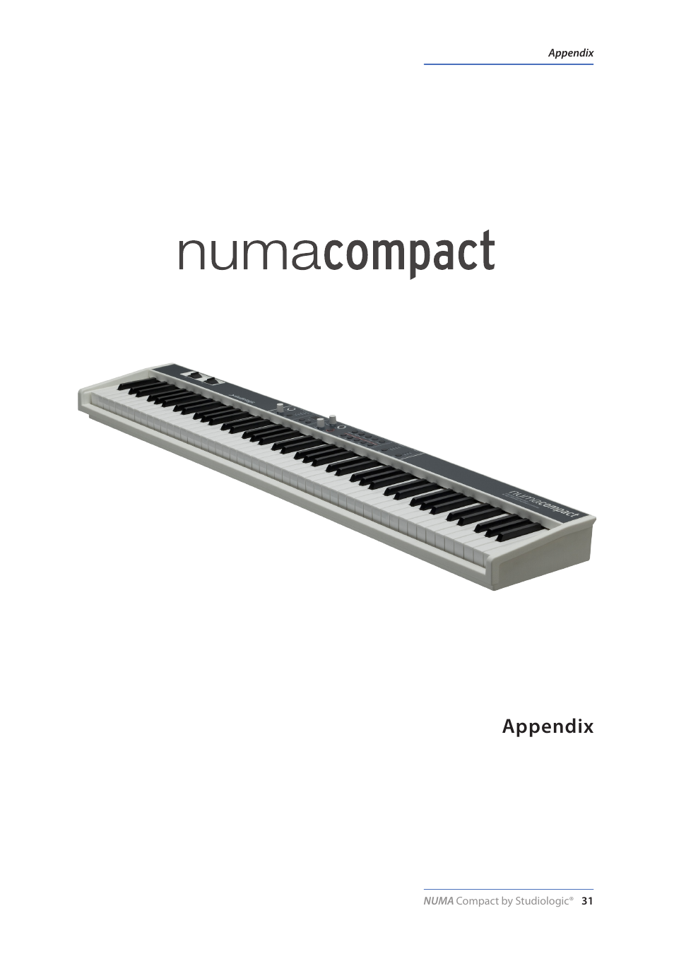Appendix | Studiologic Numa Compact Manual User Manual | Page 31 / 53