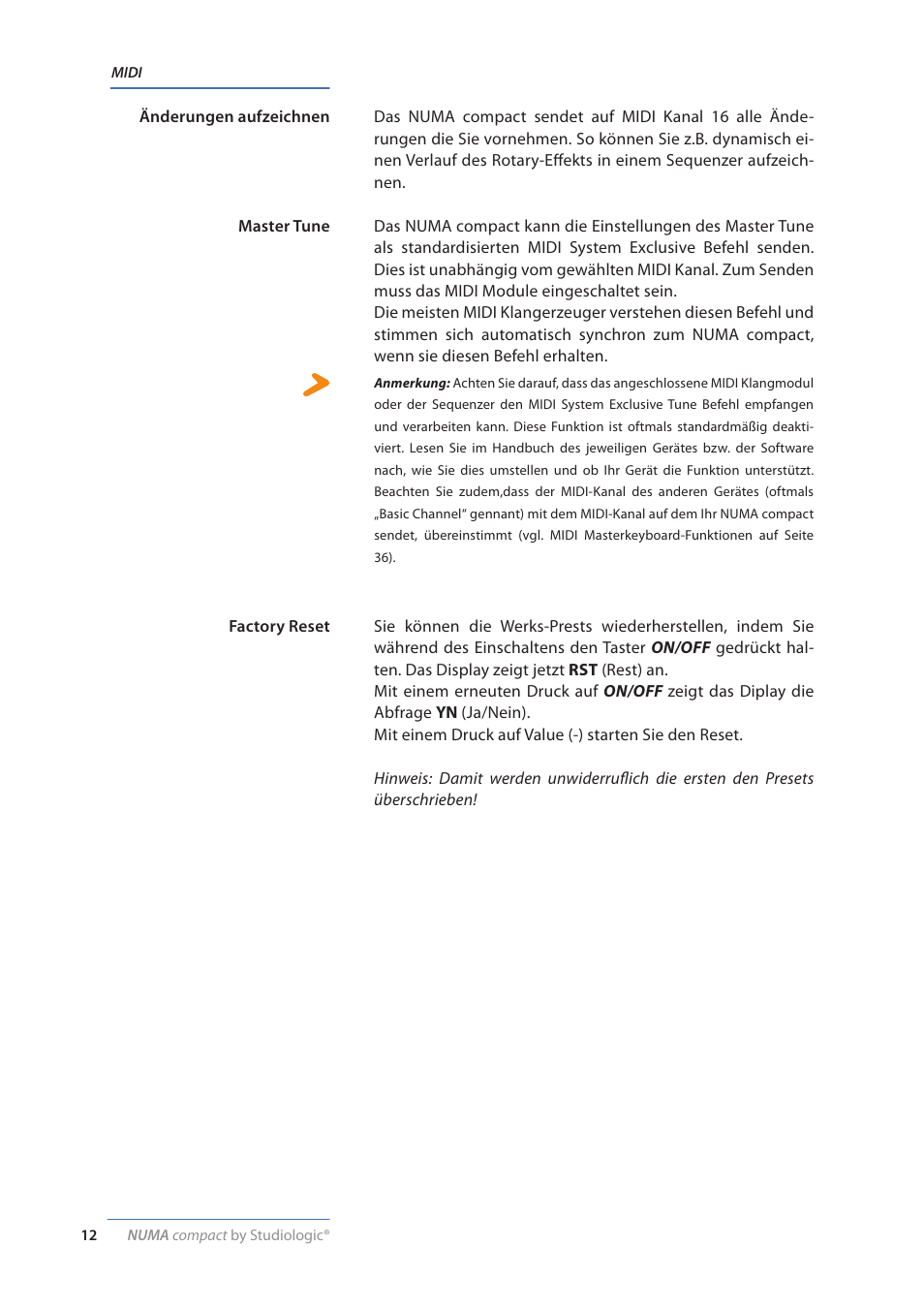 Studiologic Numa Compact Manual User Manual | Page 45 / 53