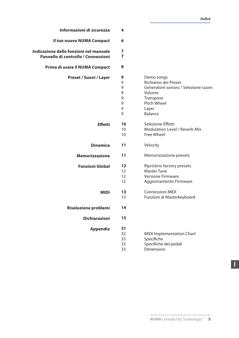 Studiologic Numa Compact Manual User Manual | Page 5 / 53