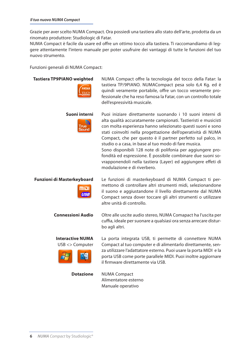 Studiologic Numa Compact Manual User Manual | Page 6 / 53