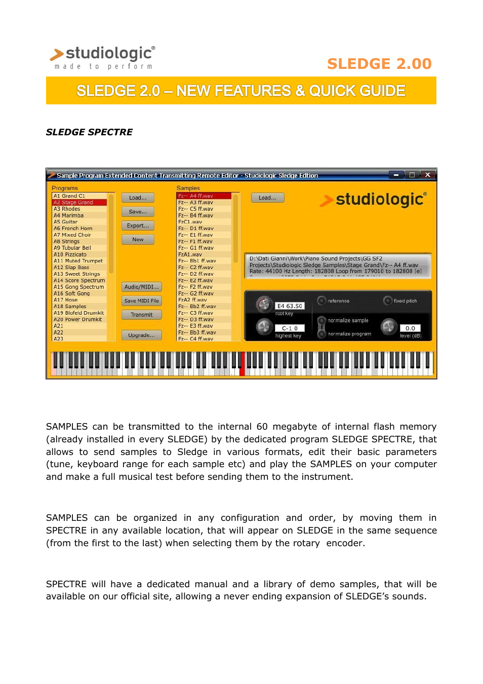 Sledge 2.00 | Studiologic Sledge 2.0 Quick Guide User Manual | Page 5 / 5