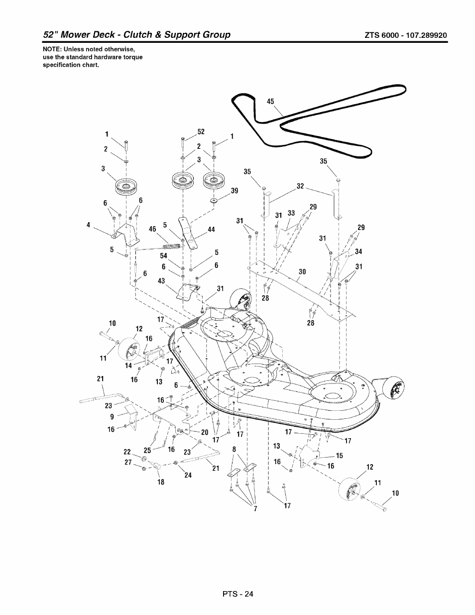 Mower deck - clutch & support group | Craftsman 107.289920 User Manual | Page 100 / 120