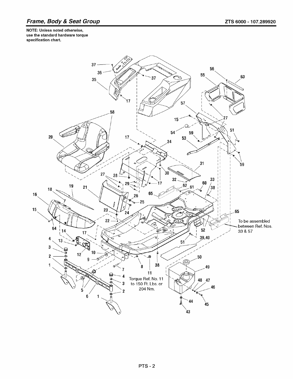 Frame, body & seat group | Craftsman 107.289920 User Manual | Page 78 / 120