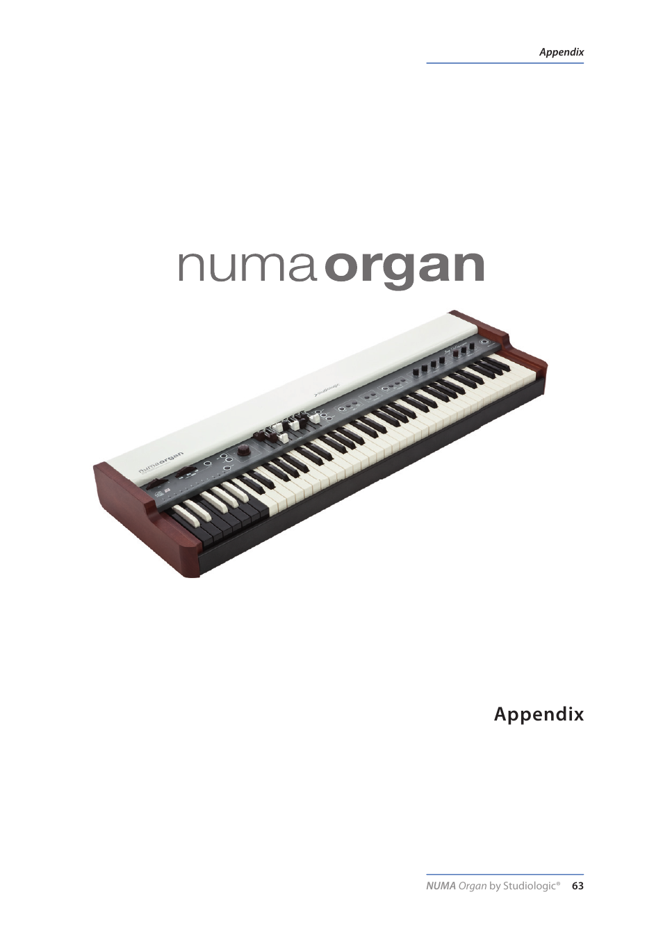 Appendix, Appendice | Studiologic Numa Organ User Manual | Page 63 / 68
