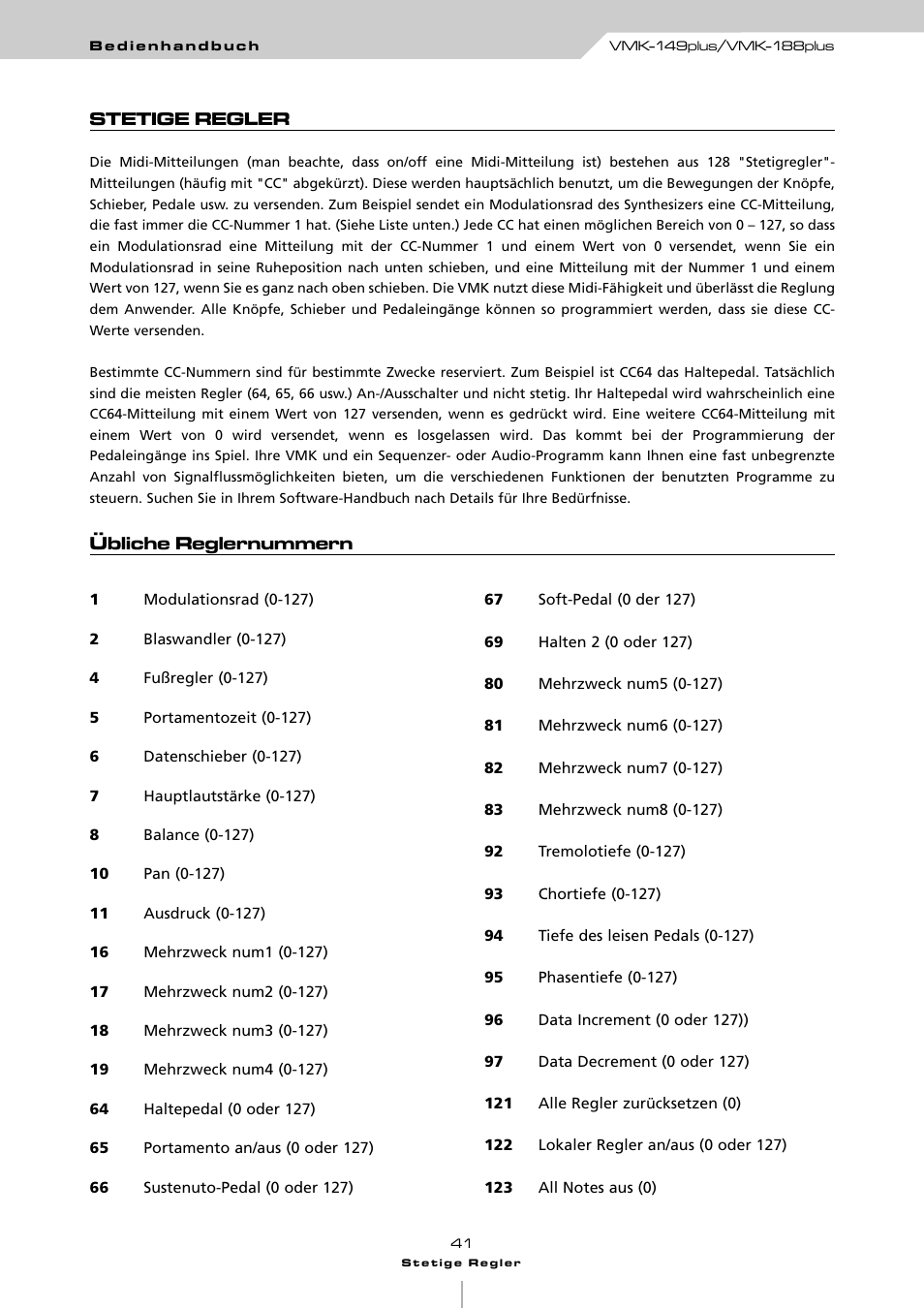 Studiologic VMK161Organ User Manual | Page 43 / 98