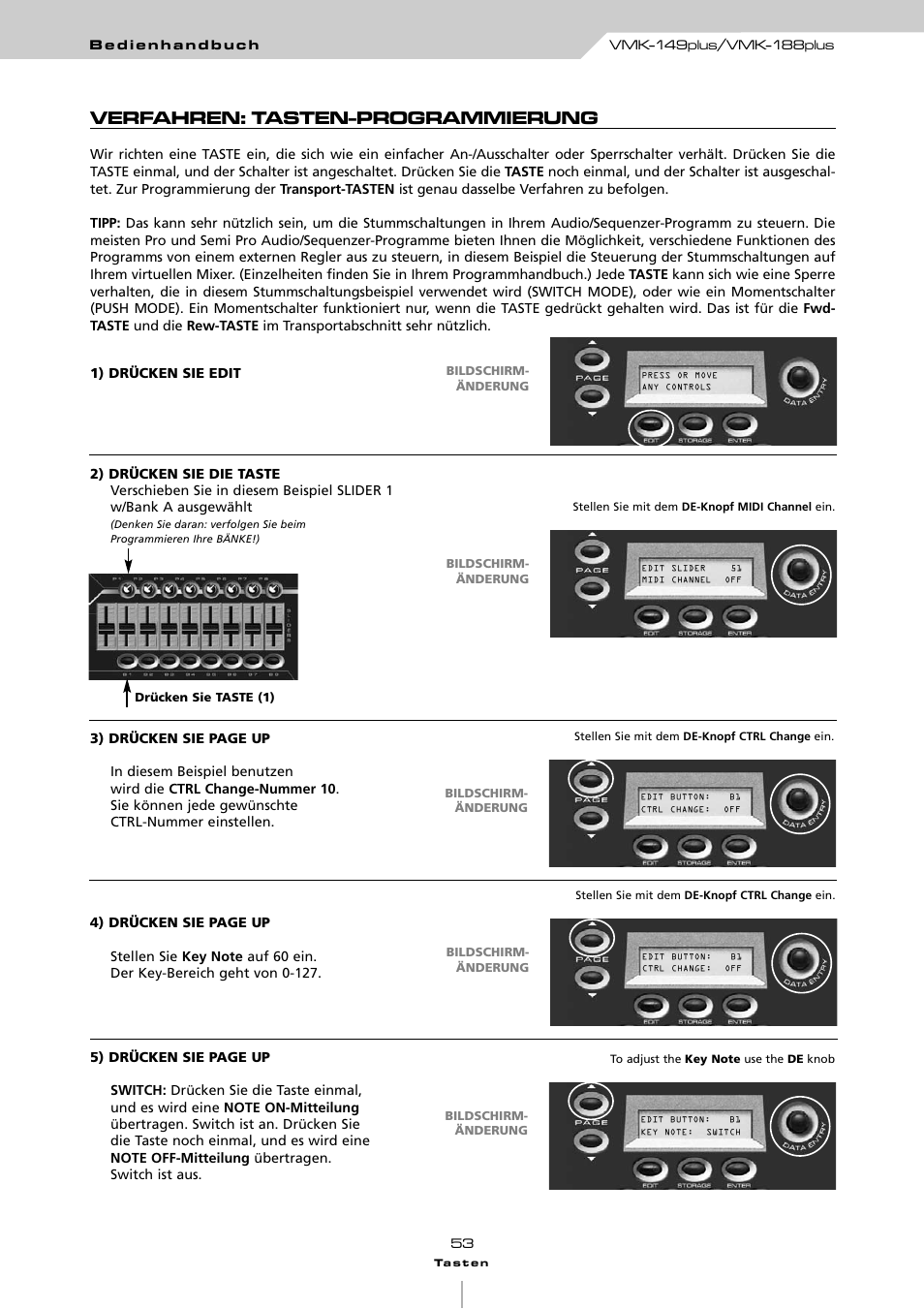 Verfahren: tasten-programmierung | Studiologic VMK161Organ User Manual | Page 55 / 98