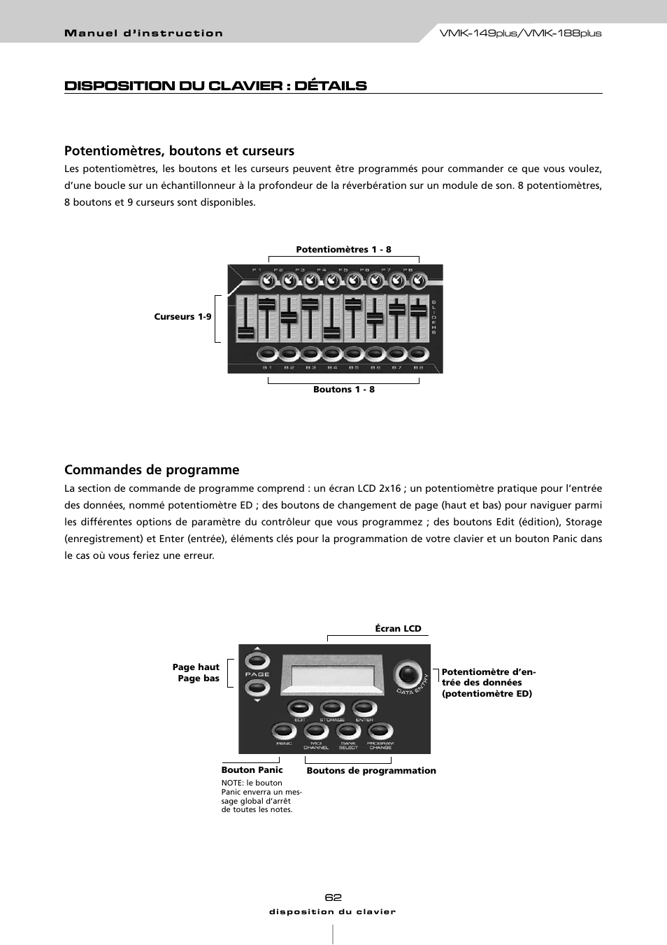 Commandes de programme | Studiologic VMK161Organ User Manual | Page 64 / 98