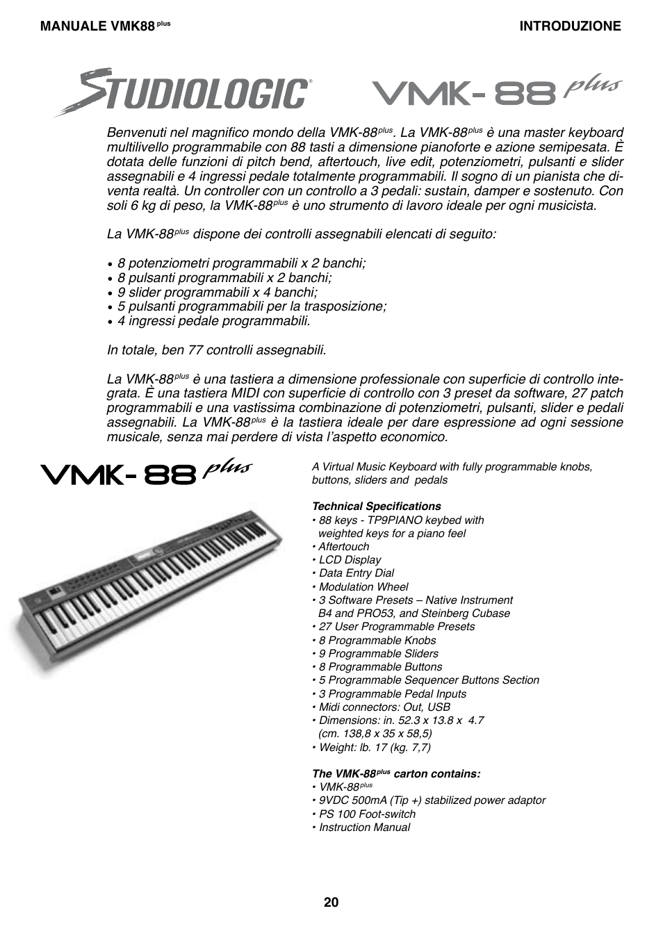 Studiologic VMK88Plus User Manual | Page 22 / 98