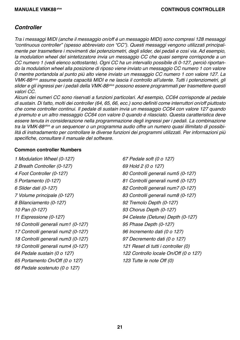 Controller | Studiologic VMK88Plus User Manual | Page 23 / 98