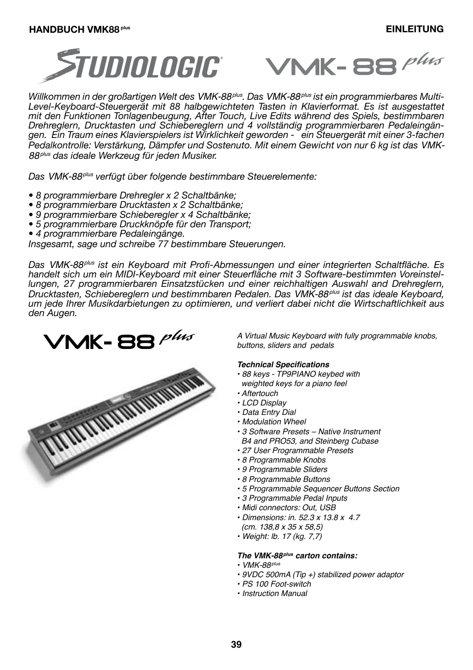 Studiologic VMK88Plus User Manual | Page 41 / 98