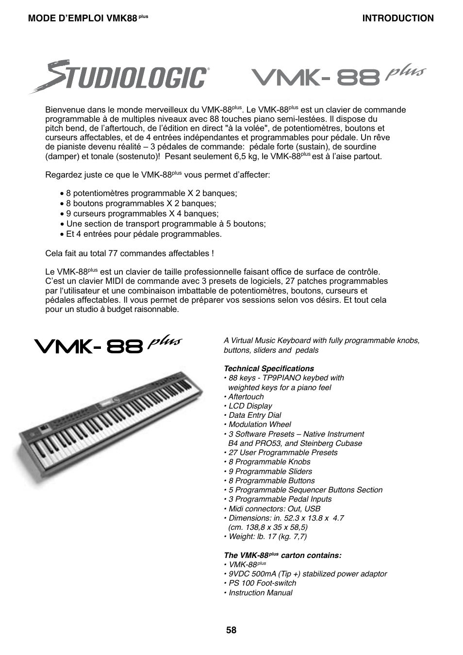 Studiologic VMK88Plus User Manual | Page 60 / 98