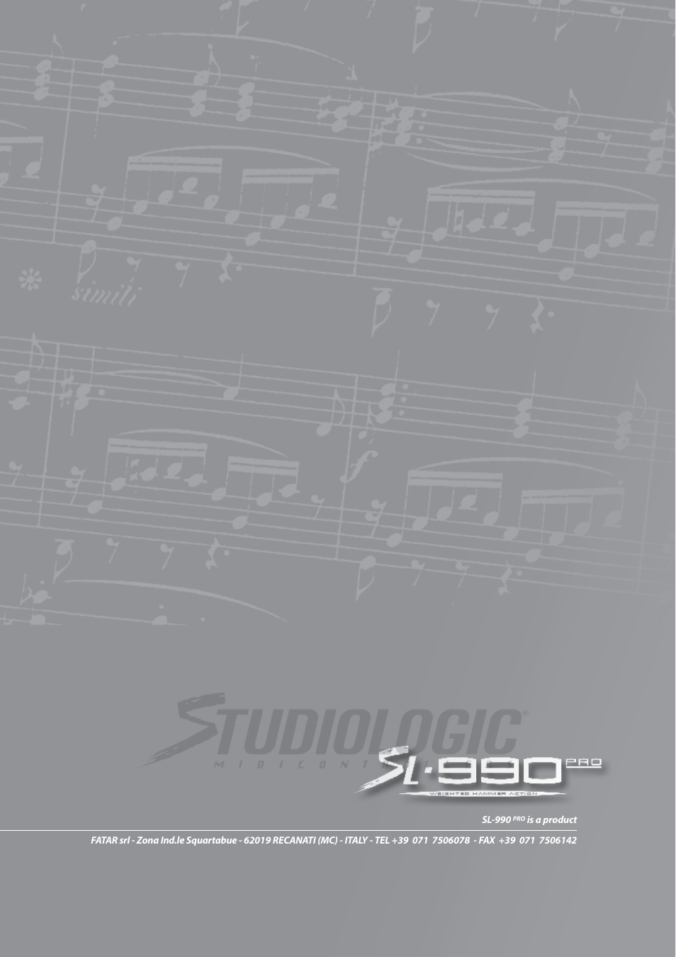 Studiologic SL990Pro User Manual | Page 13 / 13