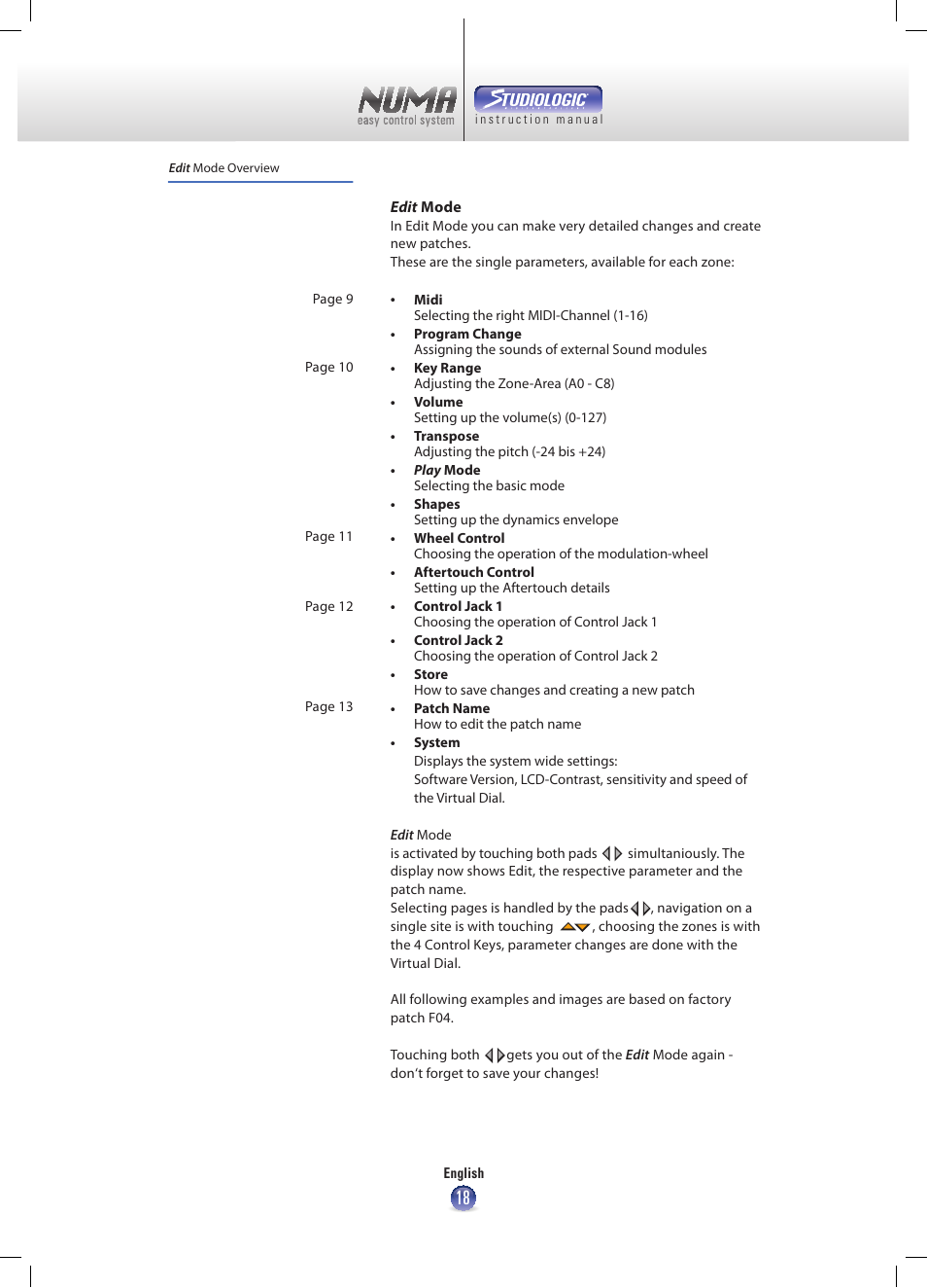 Studiologic Numa Nero User Manual | Page 18 / 47