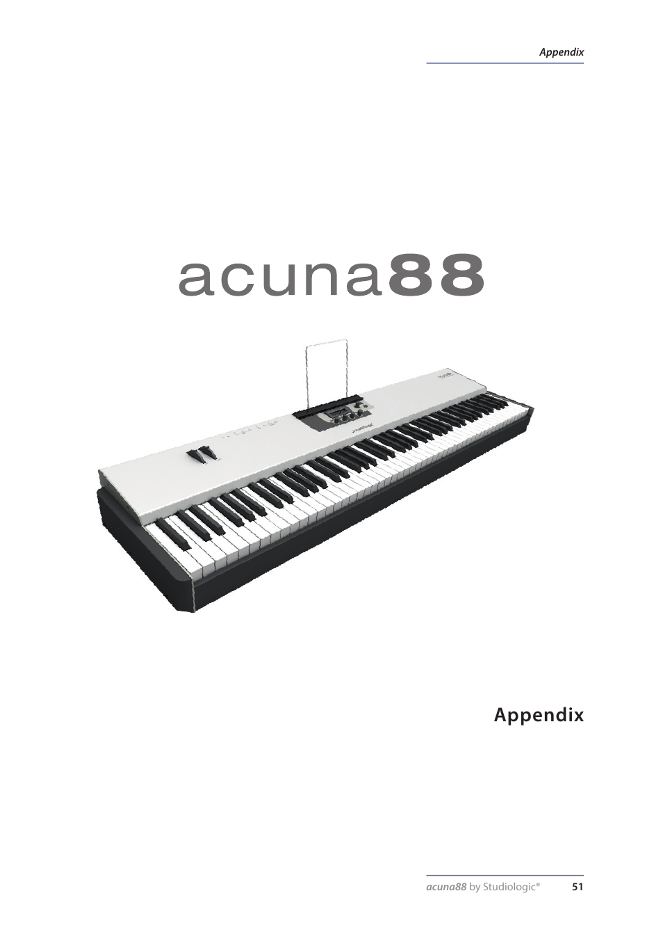Appendix | Studiologic Acuna 88 Manual User Manual | Page 51 / 56