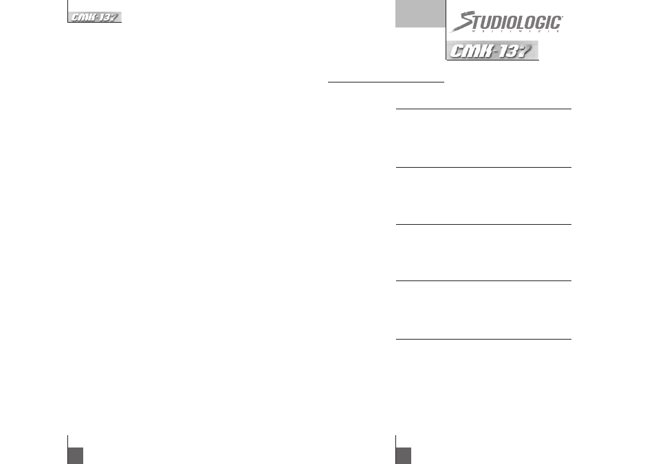 Index | Studiologic CMK-137 User Manual | Page 3 / 10