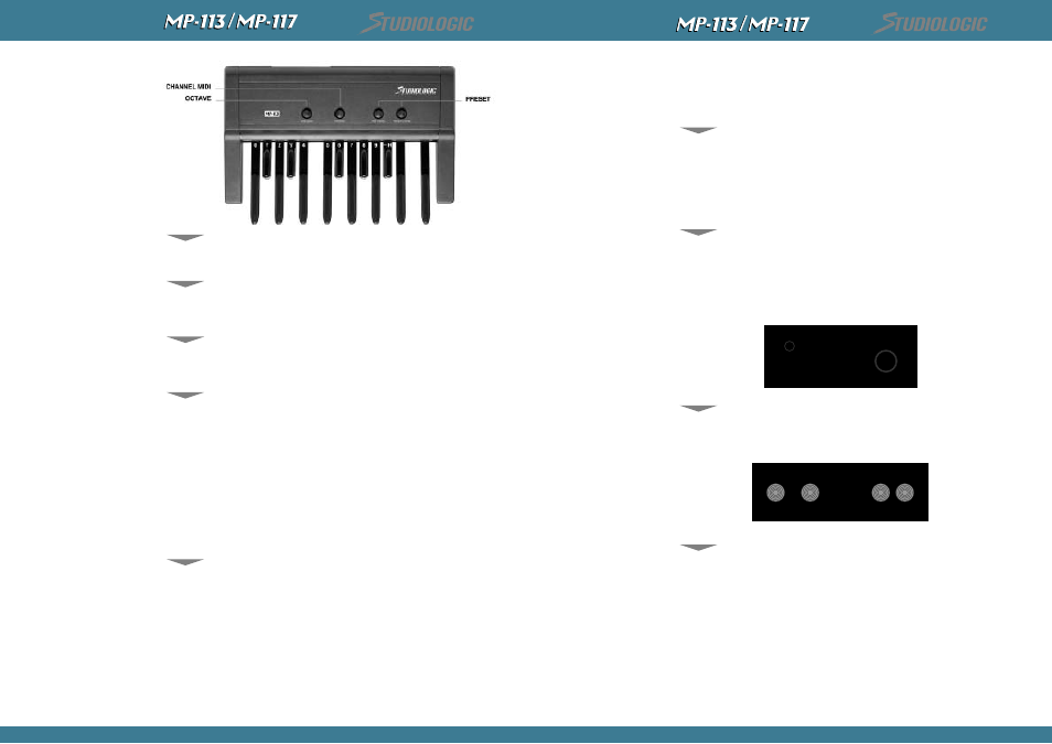 English, Italiano | Studiologic MP 117 Pedalboard User Manual | Page 4 / 8