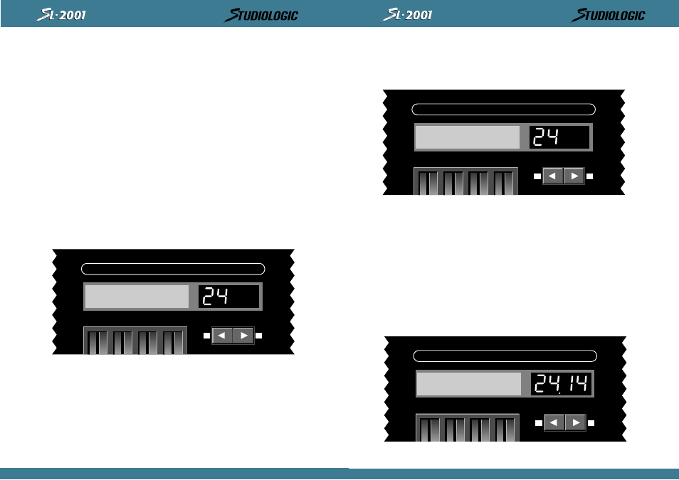 Perform / edit, Tempo 88 csl cnt1 a out, Synth p5 modx 1 modz 58 rvrb | Sw a mode momen init clock, Off b/c | Studiologic SL2001 User Manual | Page 25 / 94