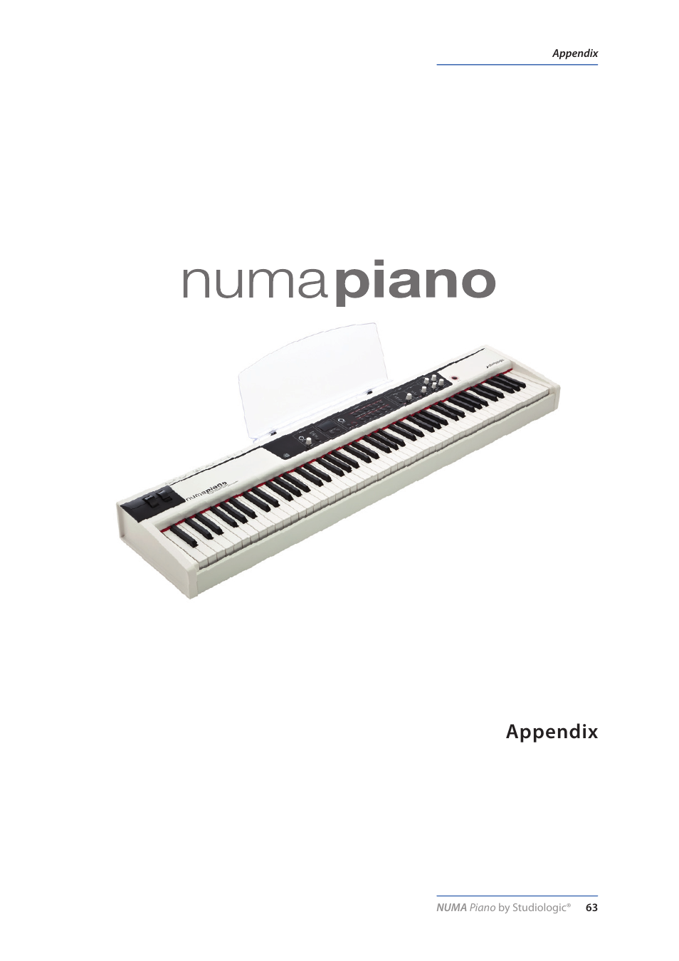 Appendix | Studiologic Numa Piano User Manual | Page 63 / 72