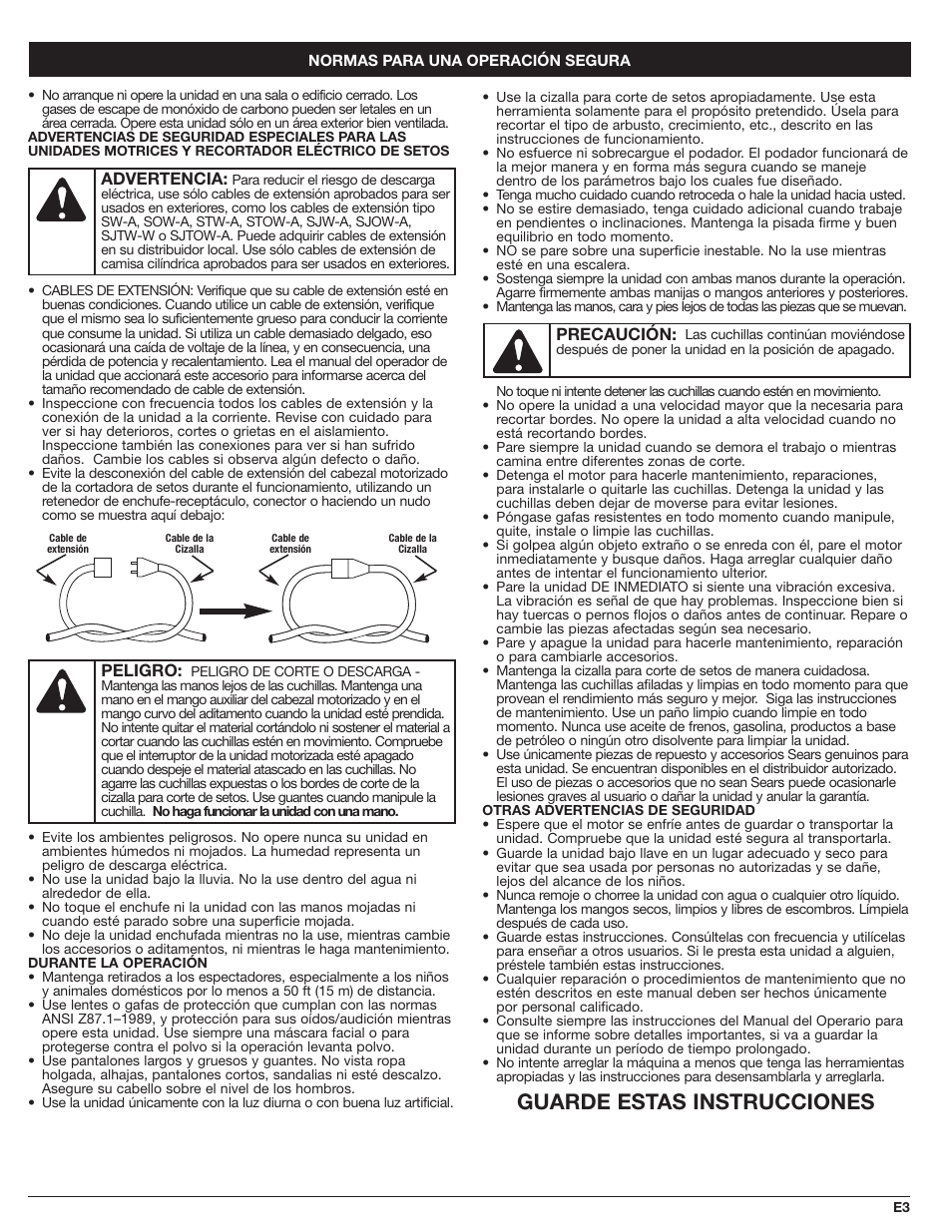 Guarde estas instrucciones | Craftsman 316.79249 User Manual | Page 11 / 20