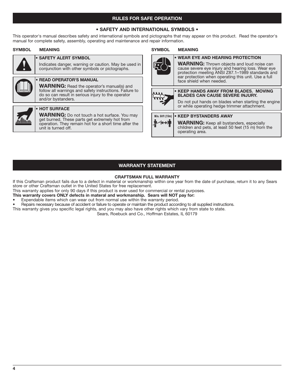 Craftsman 316.79249 User Manual | Page 4 / 20