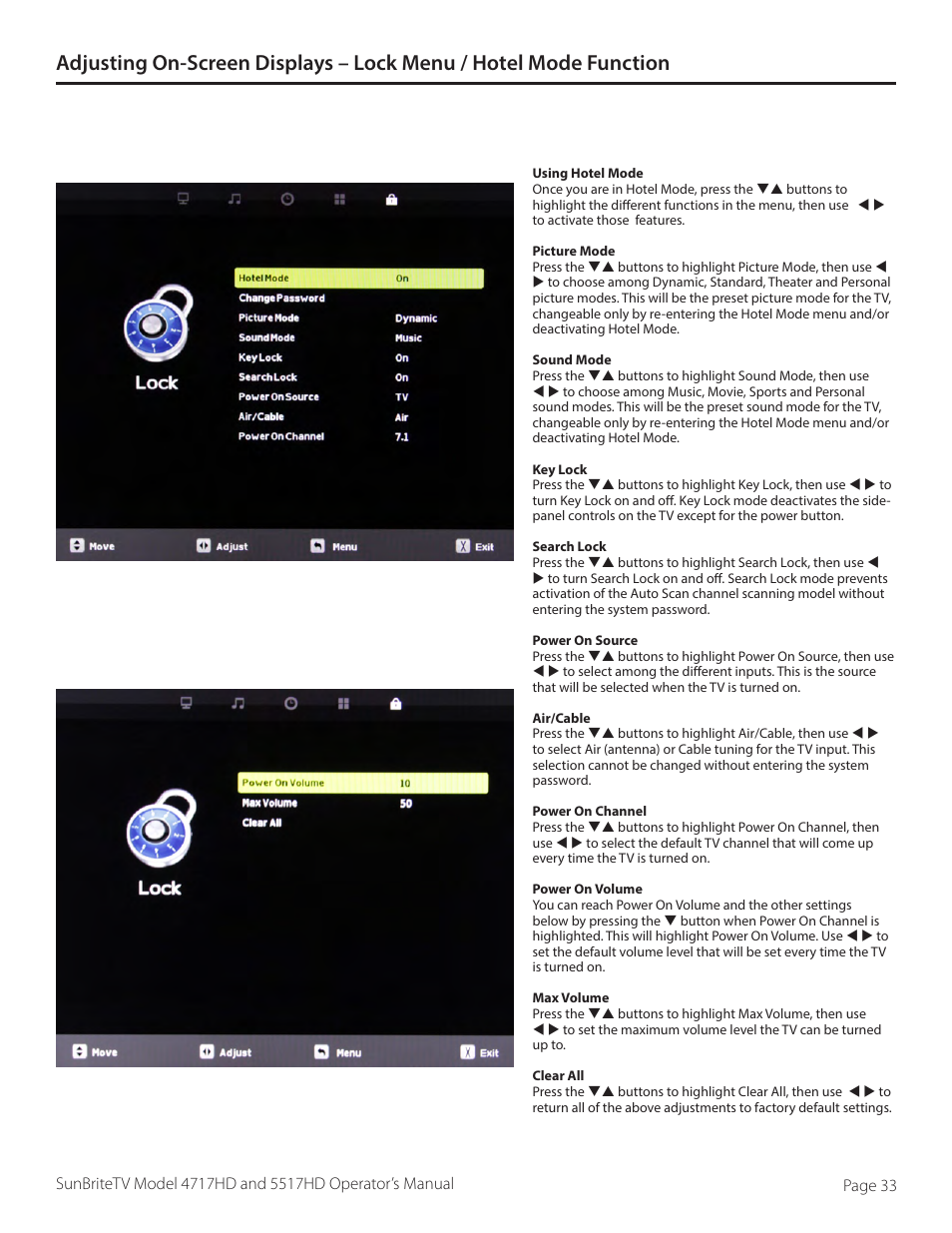 SunBriteTV SB-5517HD User Manual | Page 33 / 42