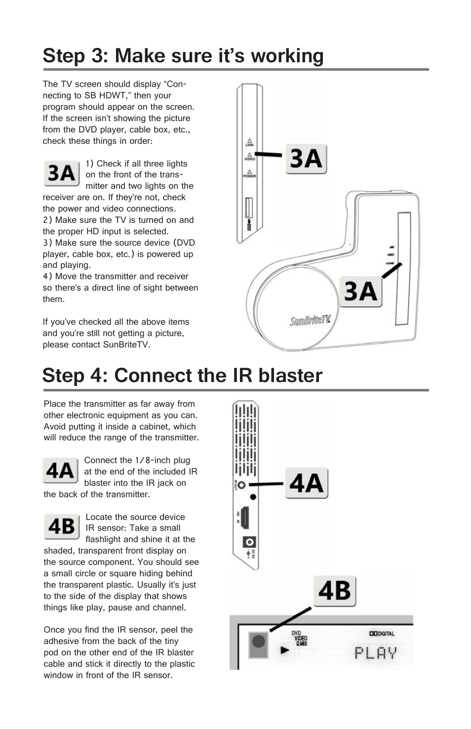 SunBriteTV SB-HDWT Quick Start User Manual | Page 3 / 4