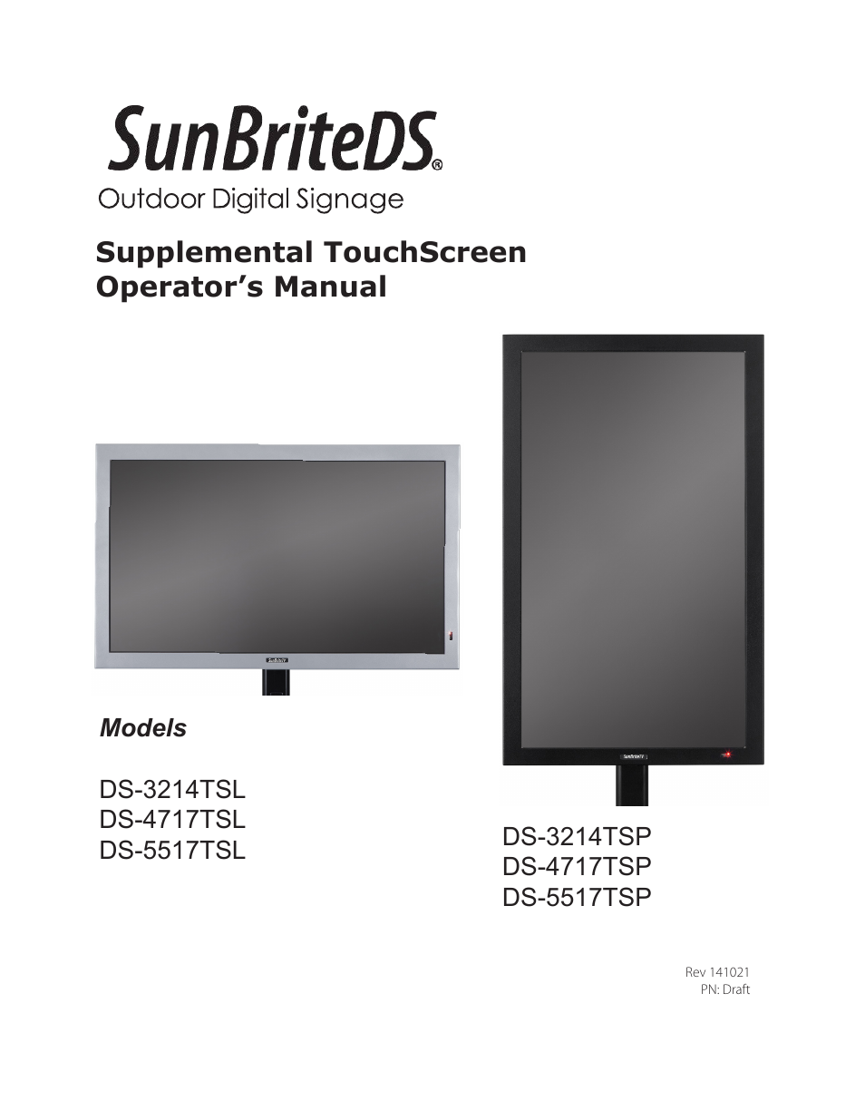 SunBriteTV DS-5517TSP User Manual | 4 pages