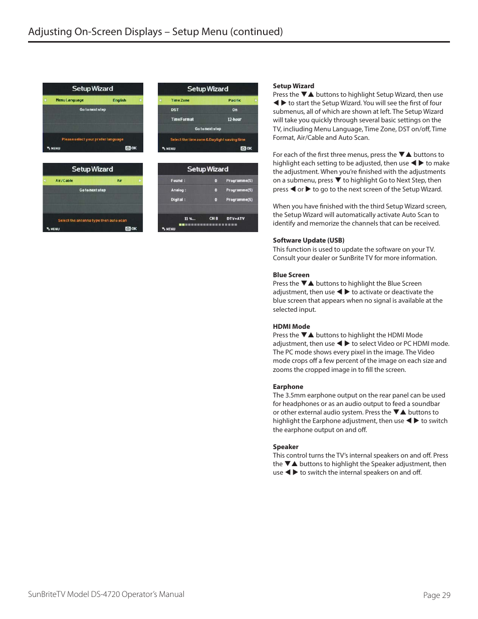 SunBriteTV DS-4720L User Manual | Page 29 / 41