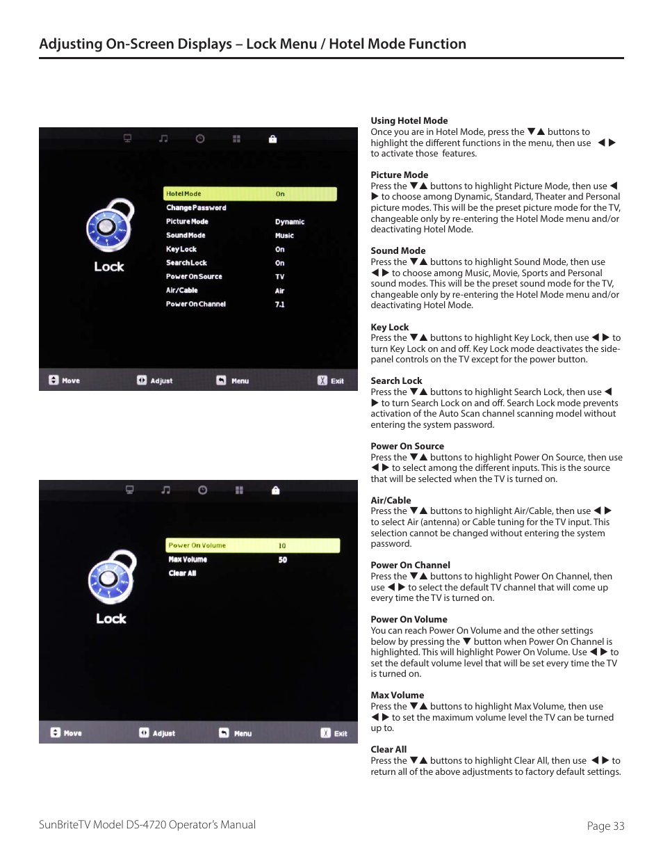 SunBriteTV DS-4720L User Manual | Page 33 / 41