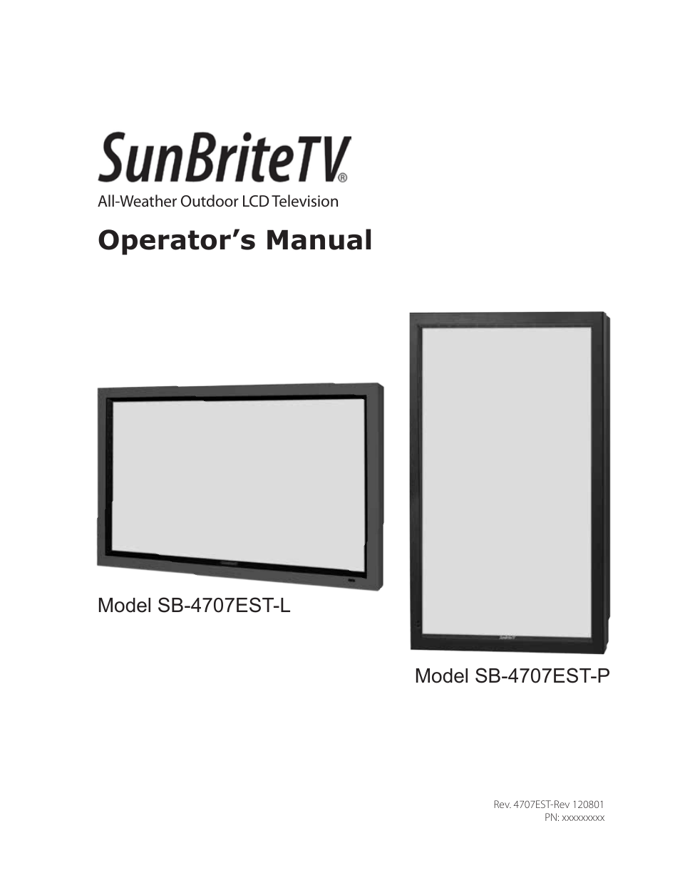 SunBriteTV SB-4707EST-P User Manual | 36 pages