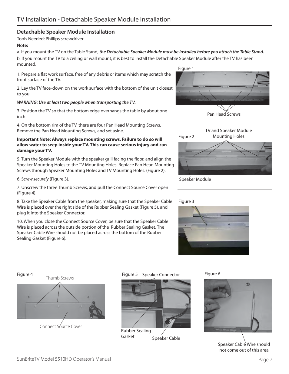 SunBriteTV 5510HD User Manual | Page 7 / 40