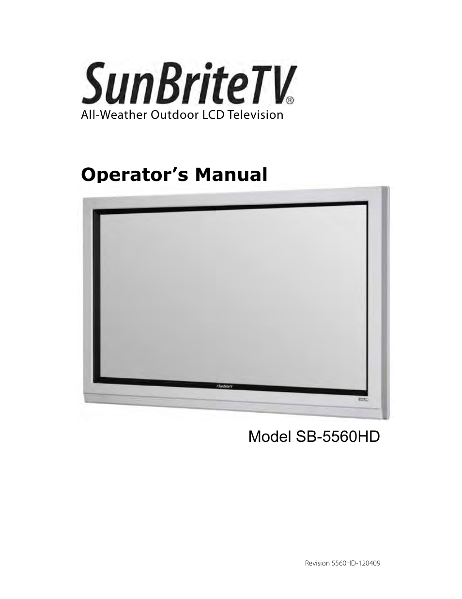 SunBriteTV SB-5560HD User Manual | 40 pages