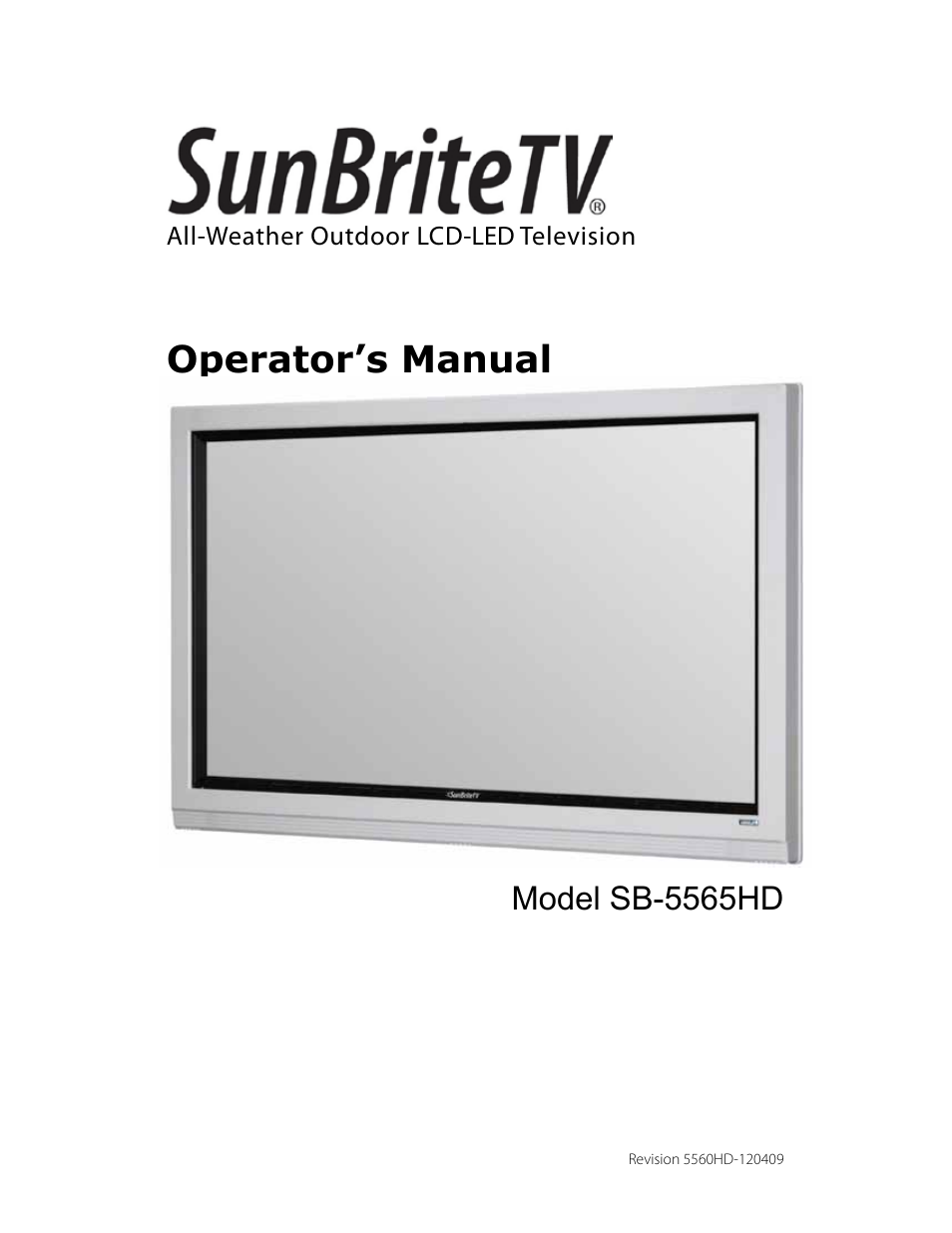 SunBriteTV SB-5565HD User Manual | 40 pages