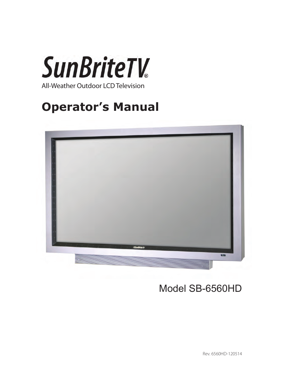 SunBriteTV SB-6560HD User Manual | 40 pages