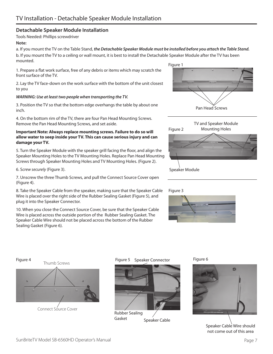 SunBriteTV SB-6560HD User Manual | Page 7 / 40