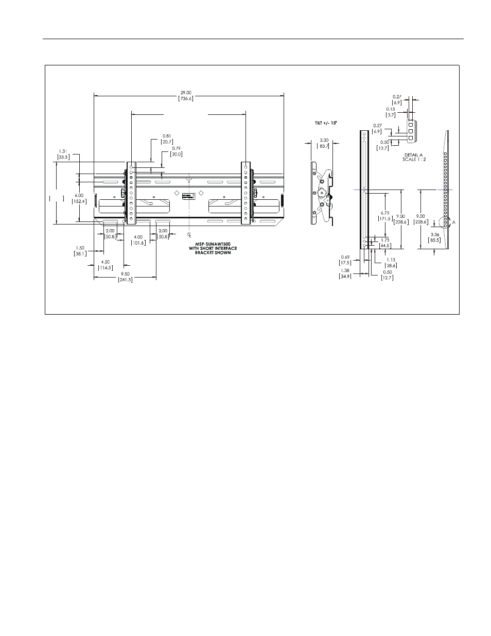 Dimensions, Installation instructions sb-wm46na 3 | SunBriteTV SB-WM46NA User Manual | Page 3 / 12