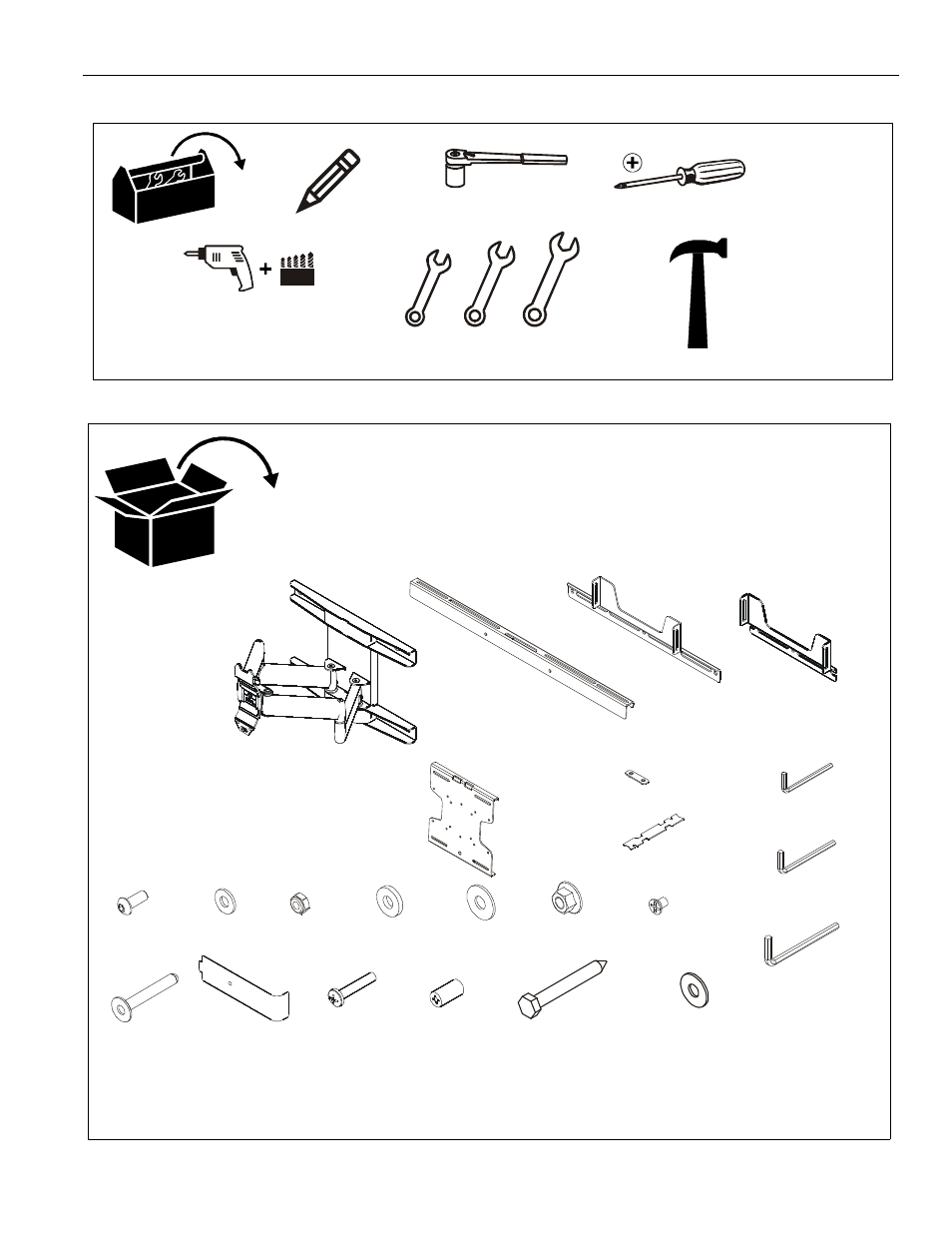 Tools required for installation parts | SunBriteTV SB-WM46 User Manual | Page 5 / 12
