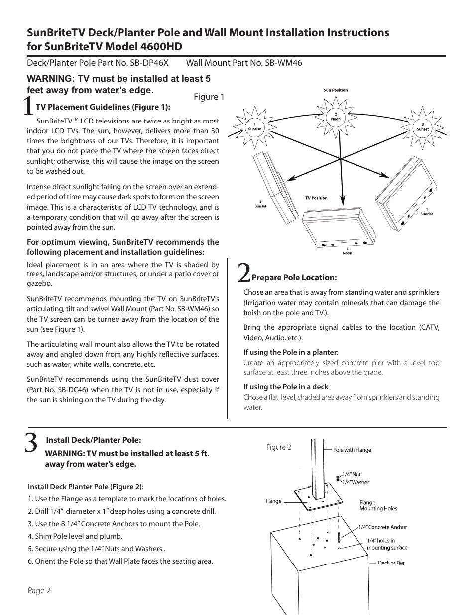 SunBriteTV SB-DP46XA User Manual | Page 2 / 6