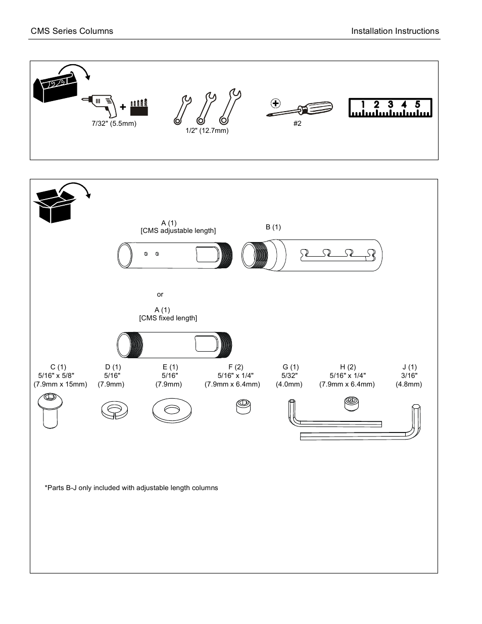 Tools required for installation parts | SunBriteTV CMS Series User Manual | Page 4 / 7