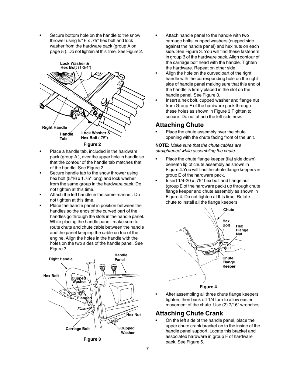 Attaching chute, Attaching chute crank | Craftsman 247.88855 User Manual | Page 7 / 64