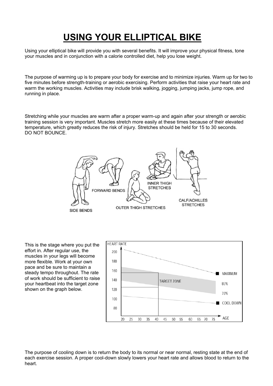 Using your elliptical bike | Sunny Health & Fitness SF-E905 User Manual | Page 10 / 12