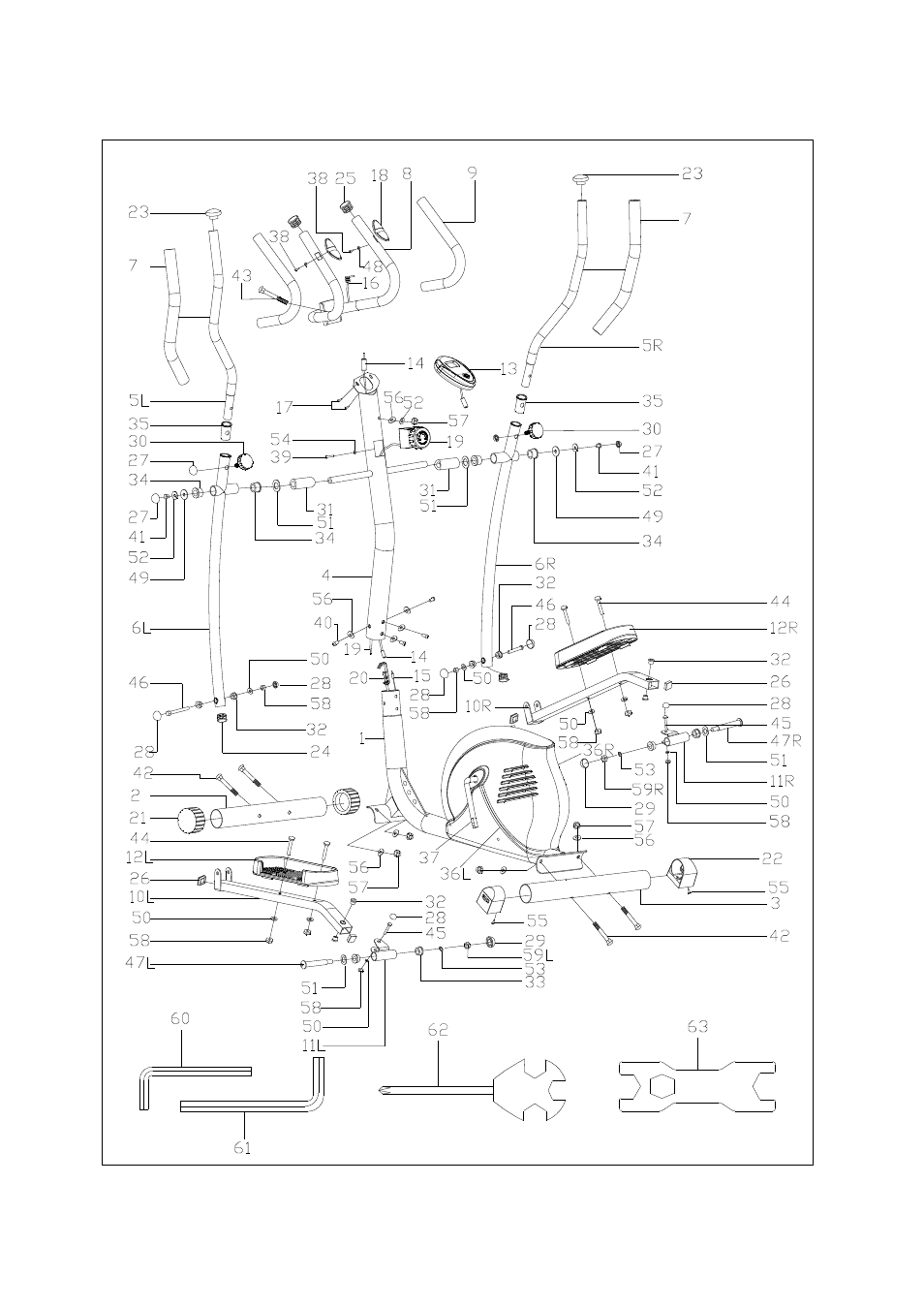 Exploded diagram | Sunny Health & Fitness SF-E906 User Manual | Page 3 / 13