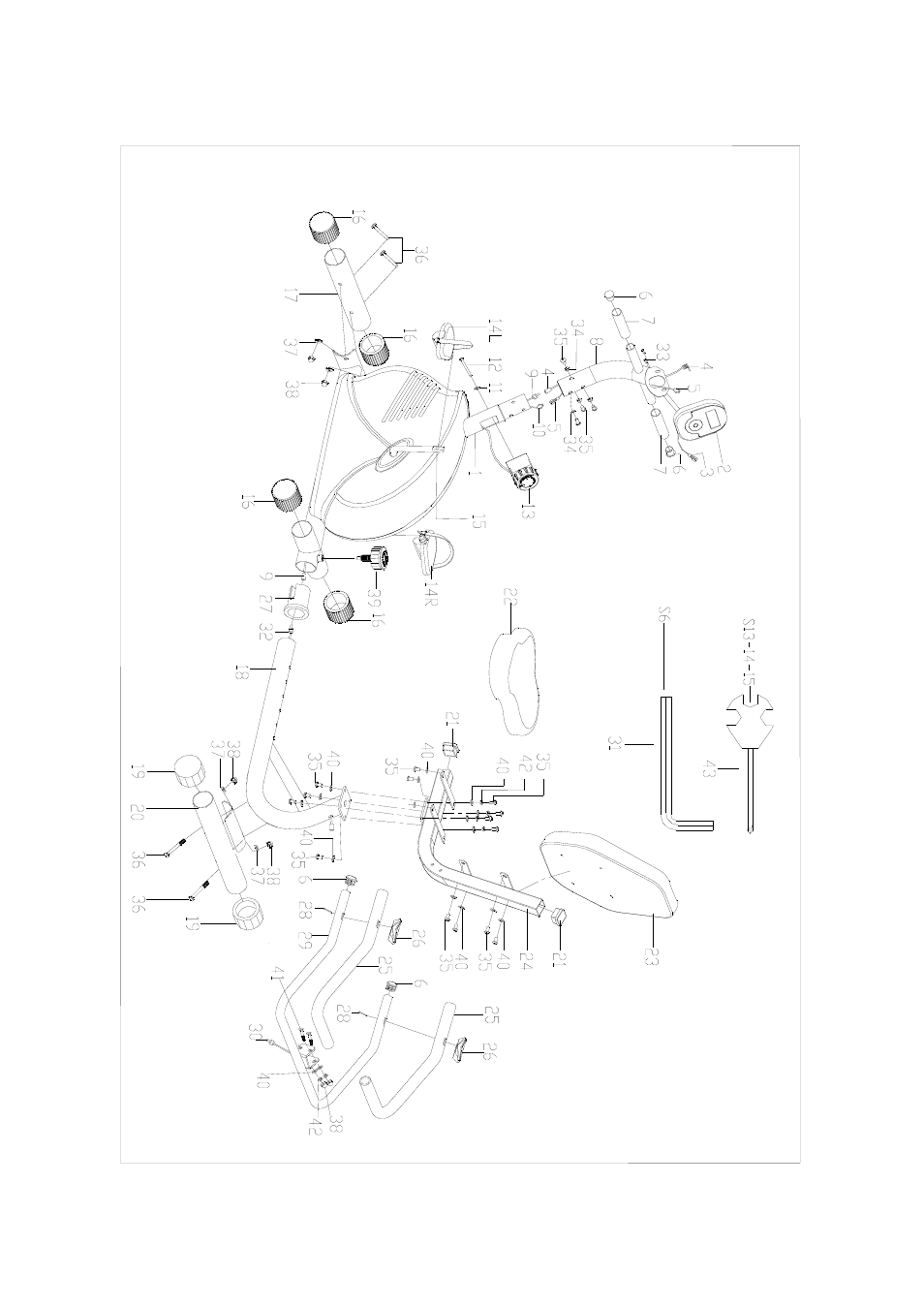 Exploded view | Sunny Health & Fitness SF-RB921 User Manual | Page 3 / 12