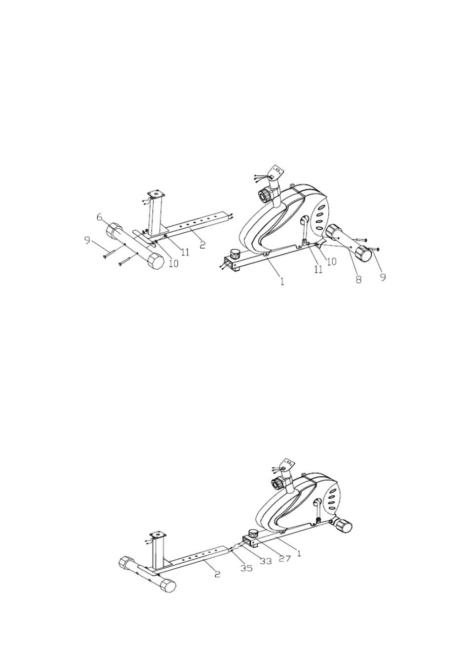 Assembly instructions, Step 1, Step 2 | Sunny Health & Fitness SF-RB925 User Manual | Page 5 / 9