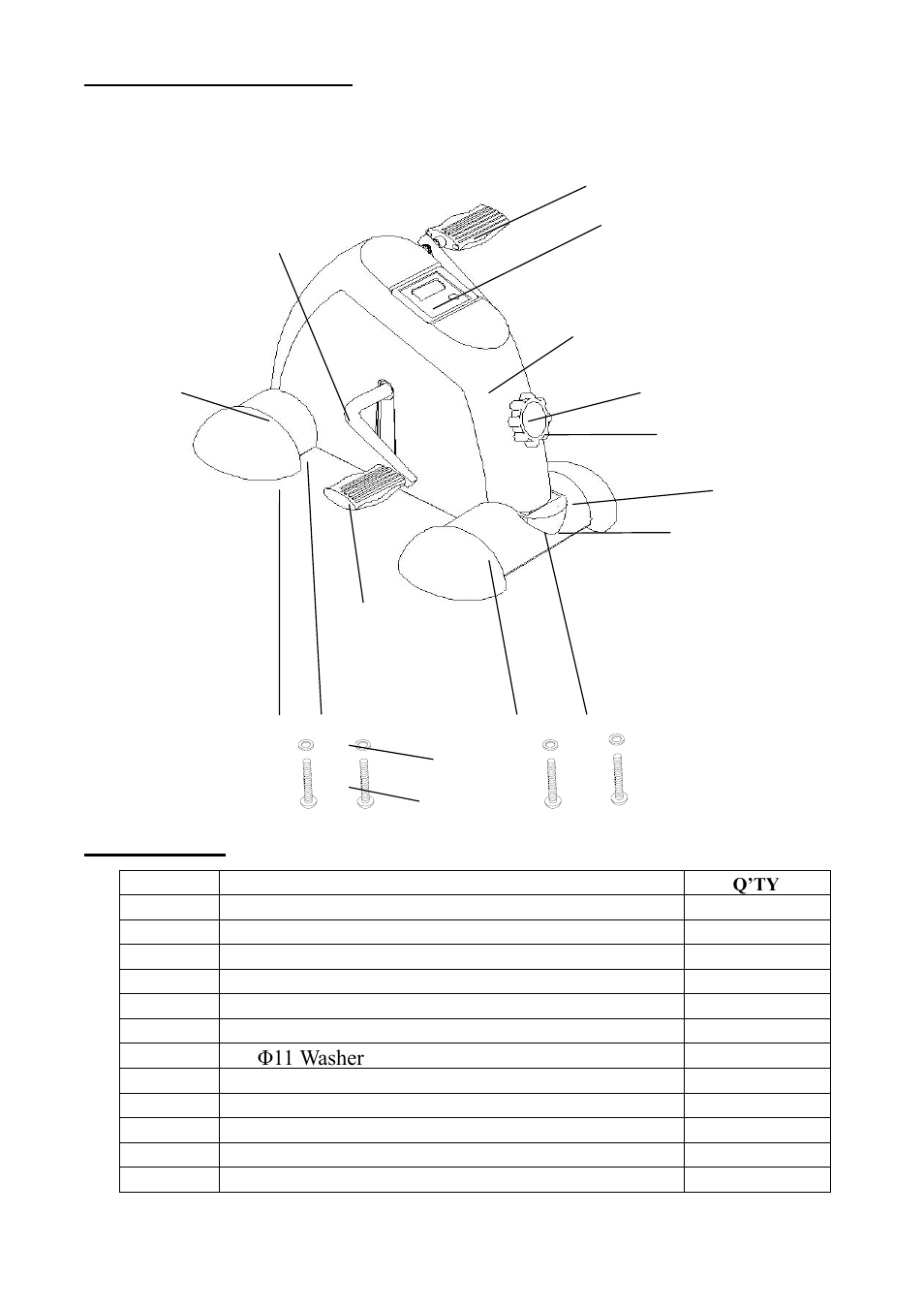 Exploded diagram, Parts list | Sunny Health & Fitness 030 User Manual | Page 3 / 5